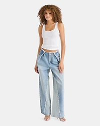 LOOSE FIT WIDE LEG JEAN BLUE