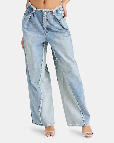 LOOSE FIT WIDE LEG JEAN BLUE