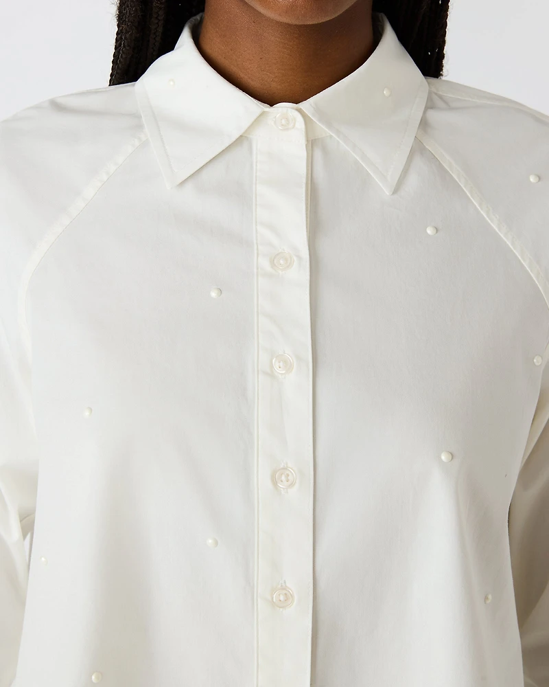 TESS PEARL TOP WHITE