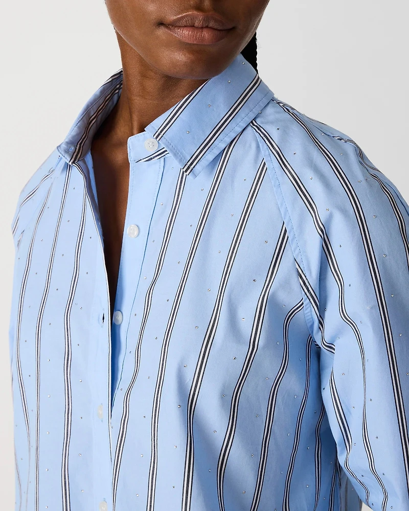 TESS BLUE RHINESTONES TOP