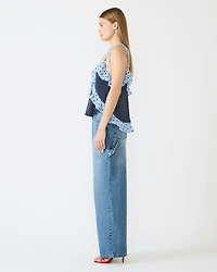 ADALINA POLKA DOT TOP NAVY