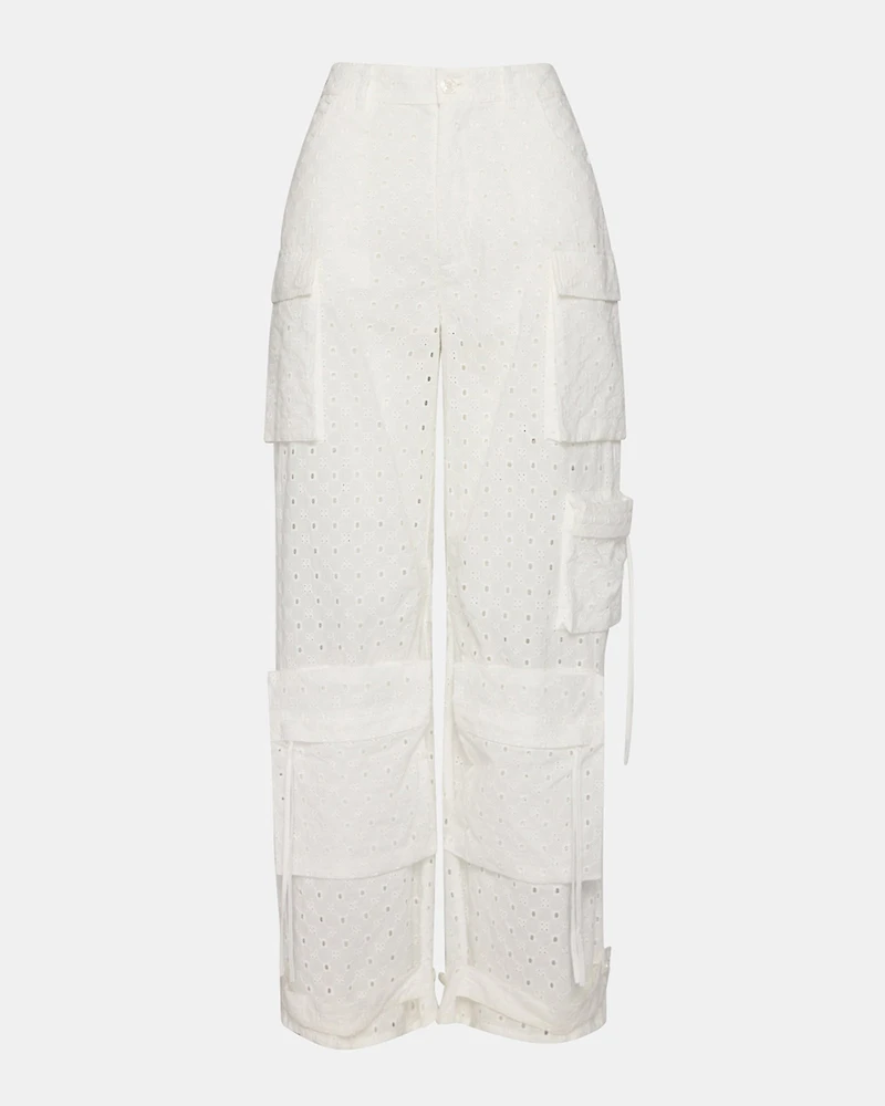 DUO PANT EYELET WHITE