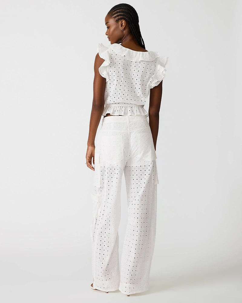 DUO PANT EYELET WHITE