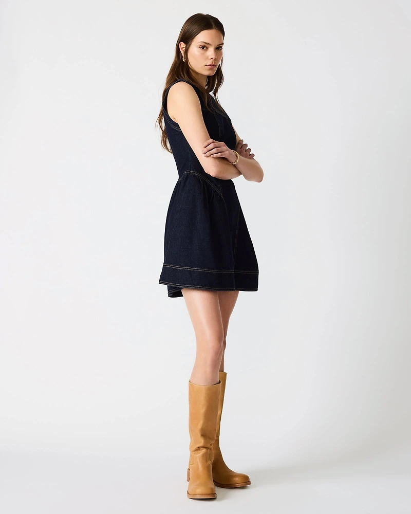 MIA PANELED MINI DRESS INDIGO DENIM