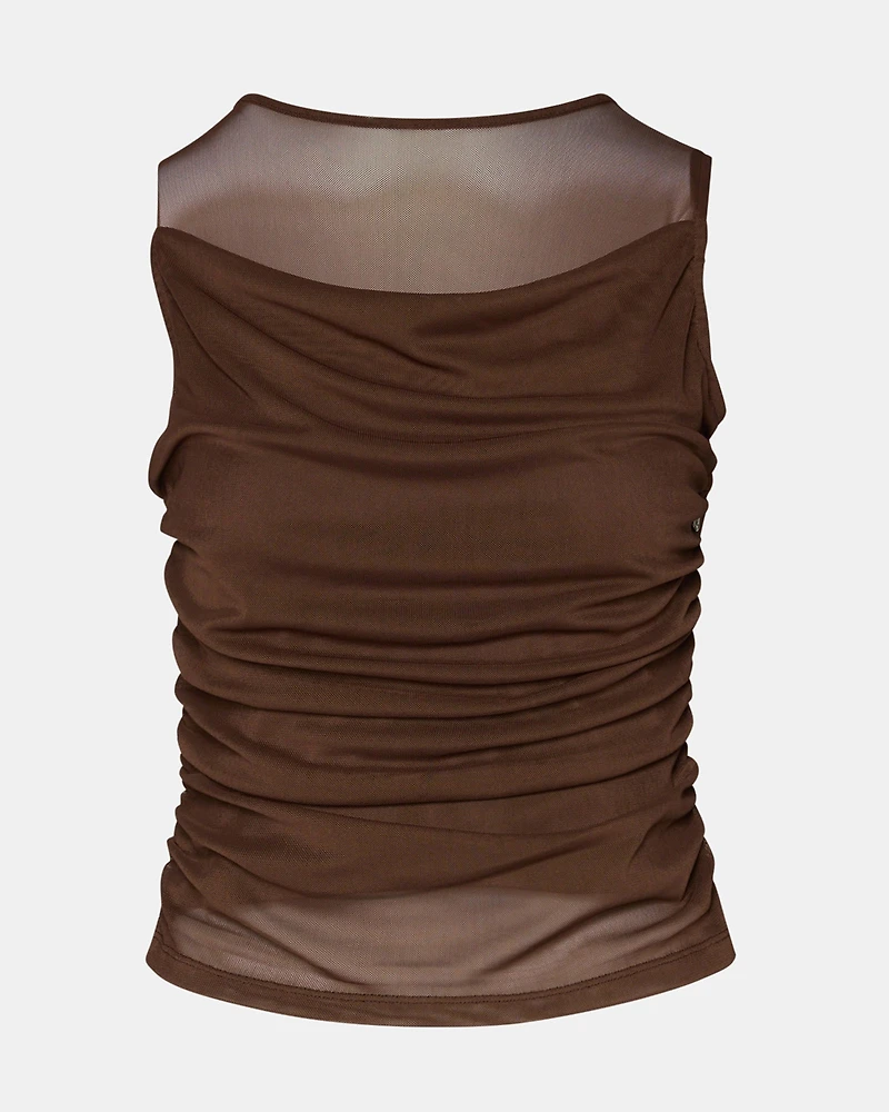 ROMAN KNIT TOP BROWN
