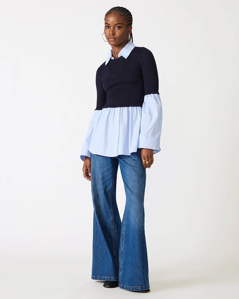 LENNY KNIT TOP MIDNIGHT