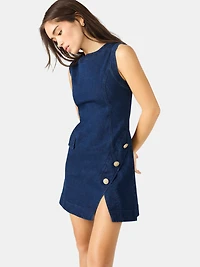 AUDRINA DRESS DARK BLUE DENIM