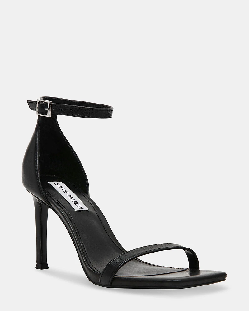 PIKED BLACK LEATHER