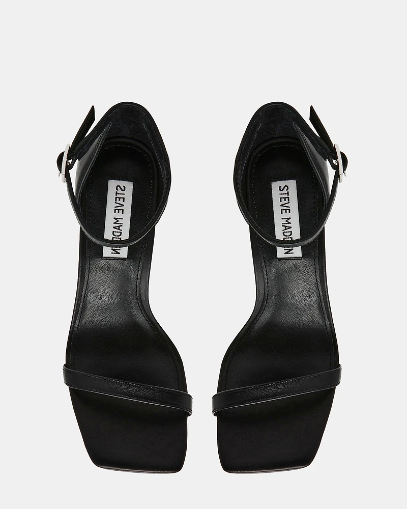 PIKED BLACK LEATHER