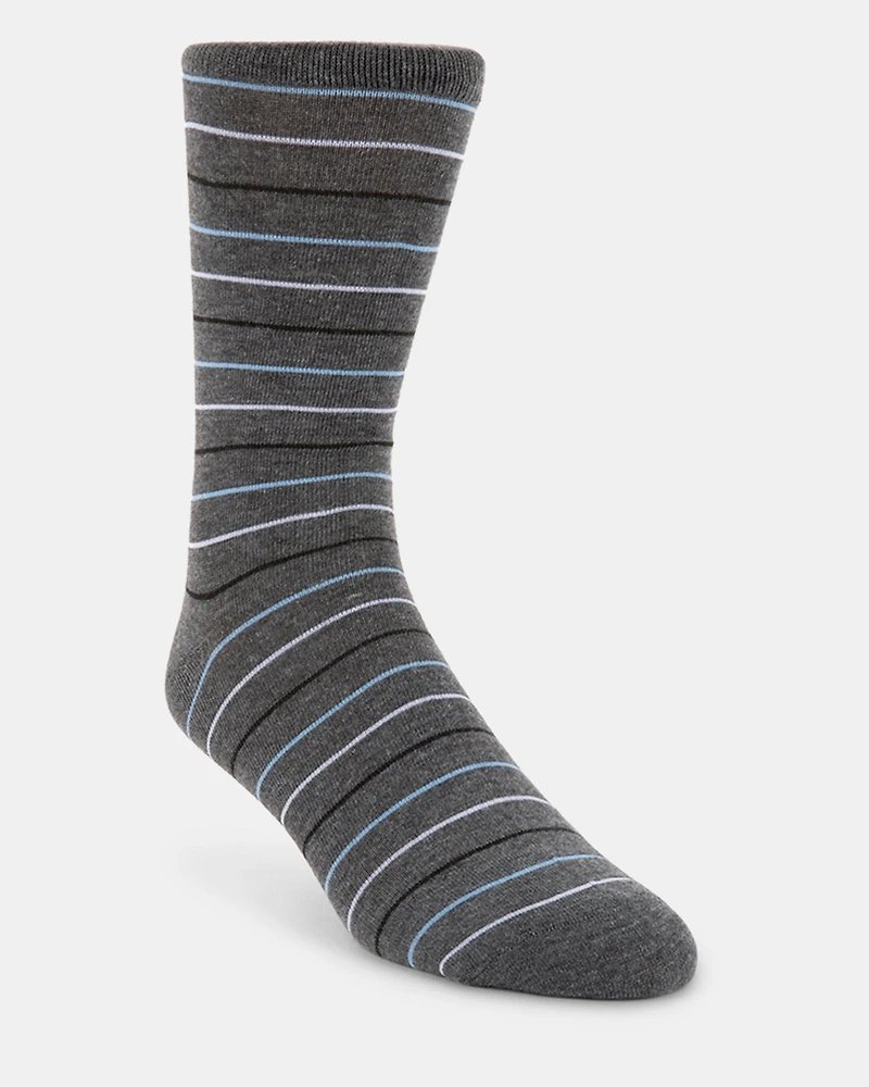 5 PK ALEX MEN'S STRIPE CREW SOCKS BLUE MULTI