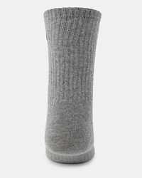 4PK WOMEN'S GREY MULTI LOGO CREW SOCKS