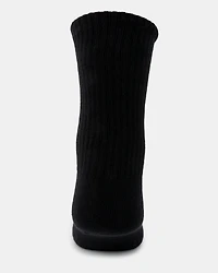 4PK WOMEN'S BLACK LOGO CREW SOCKS