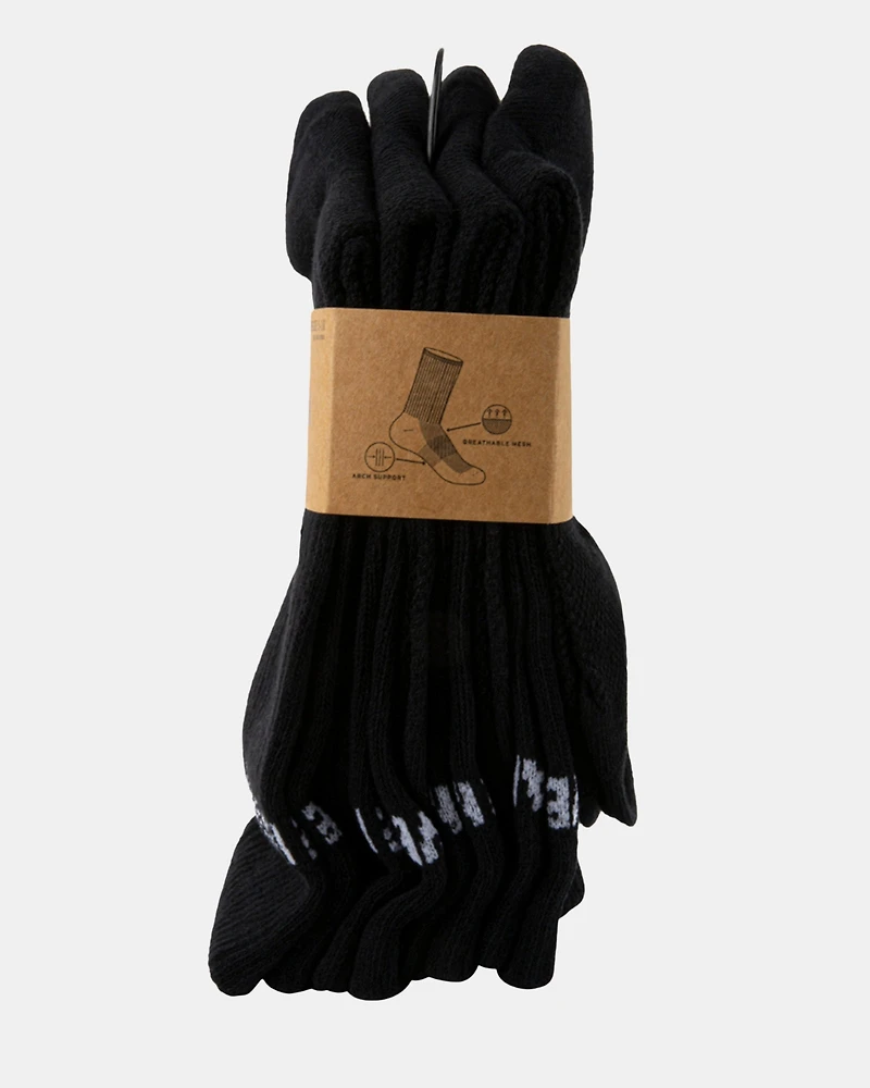 4PK WOMEN'S BLACK LOGO CREW SOCKS