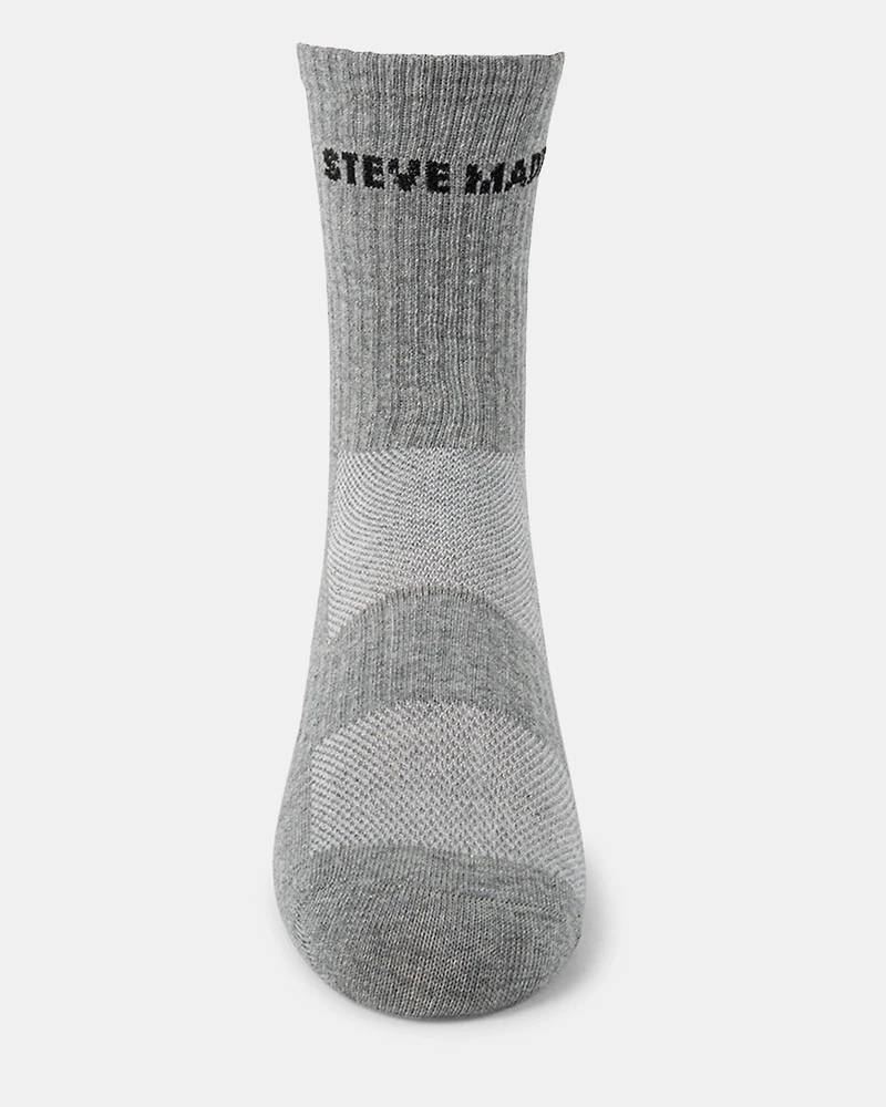 4PK WOMEN'S GREY MULTI LOGO CREW SOCKS