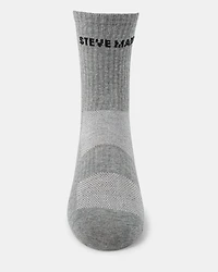 4PK WOMEN'S GREY MULTI LOGO CREW SOCKS
