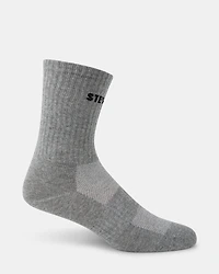 4PK WOMEN'S GREY MULTI LOGO CREW SOCKS