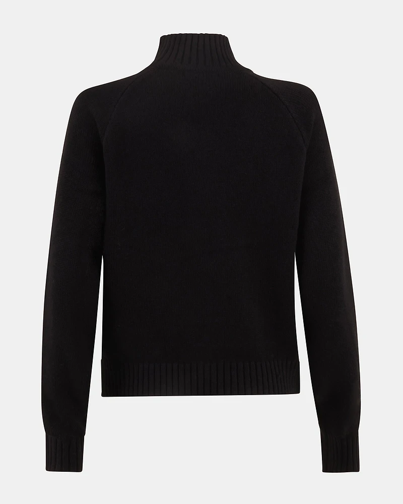 ALLY QUARTER ZIP SWEATER BLACK