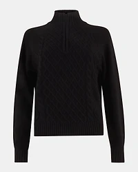 ALLY QUARTER ZIP SWEATER BLACK