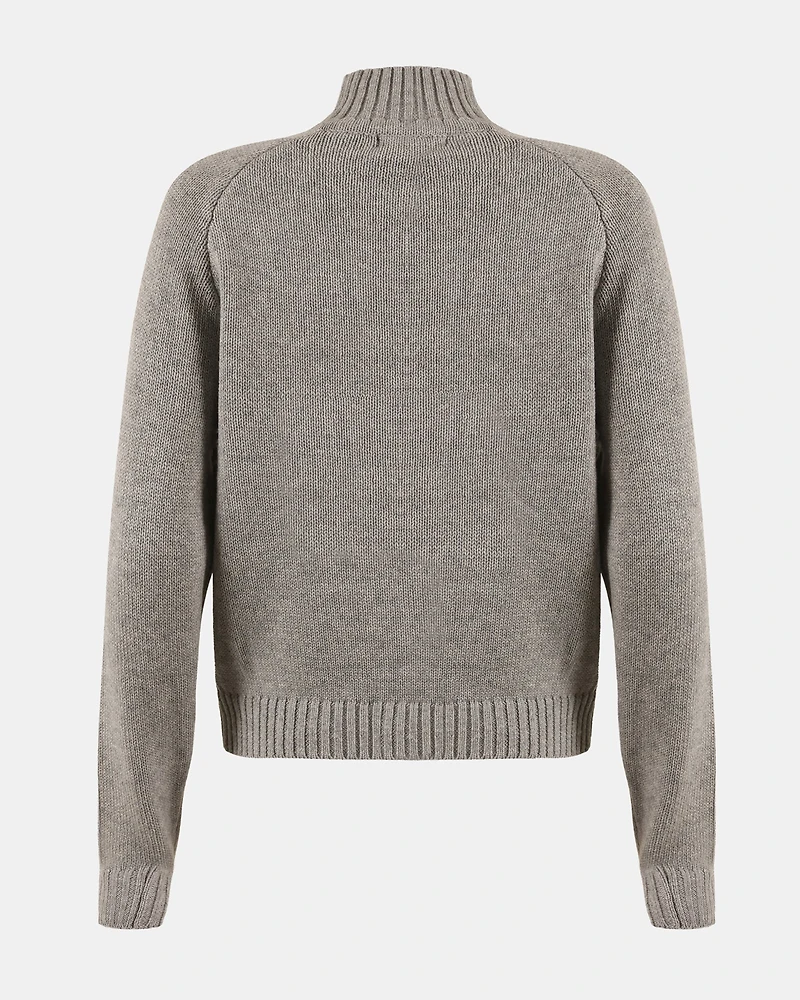 ALLY QUARTER ZIP SWEATER GREY