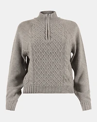 ALLY QUARTER ZIP SWEATER GREY