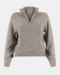 ALLY QUARTER ZIP SWEATER GREY