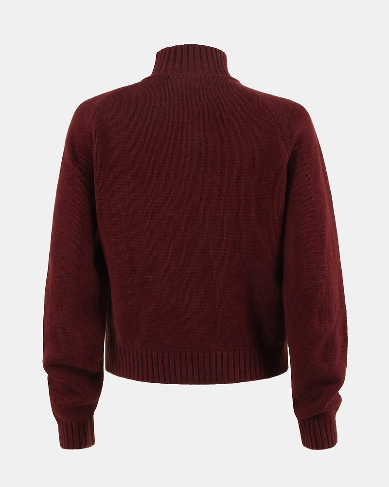 ALLY QUARTER ZIP SWEATER WINE