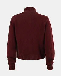 ALLY QUARTER ZIP SWEATER WINE