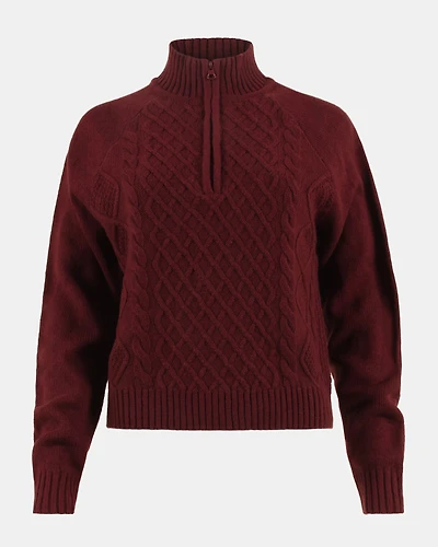 ALLY QUARTER ZIP SWEATER WINE
