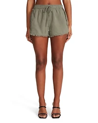 FRAY HEM SHORTS GREEN