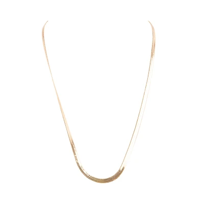 HERRINGBONE THIN CHAIN NECKLACE GOLD