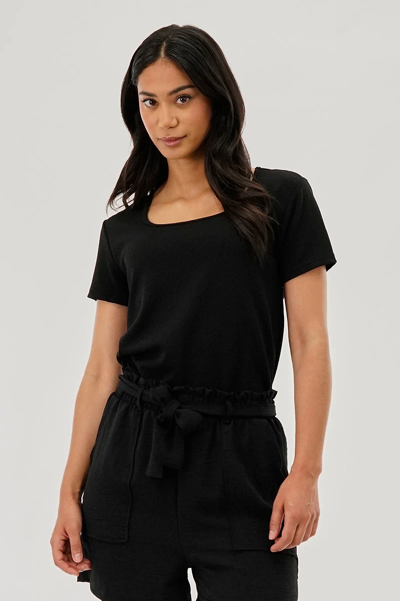 Runaway Bay Square Neck Tee - Black