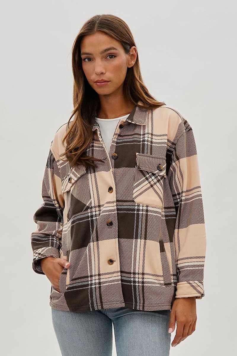 Canada Weather Gear Plaid Button Up Lightweight Jacket