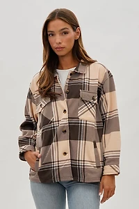 Canada Weather Gear Plaid Button Up Lightweight Jacket