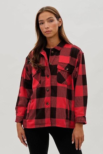 Canada Weather Gear Plaid Button Up Lightweight Jacket
