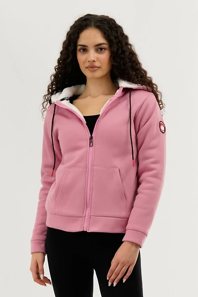 Canada Weather Gear Fleece Lined Zip Up Hoodie - Pink
