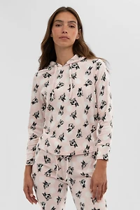 Canada Weather Gear Dog Print Hooded Pajama Top