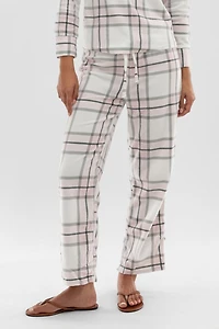 Plaid Wide Leg Pajama Pants - Blush