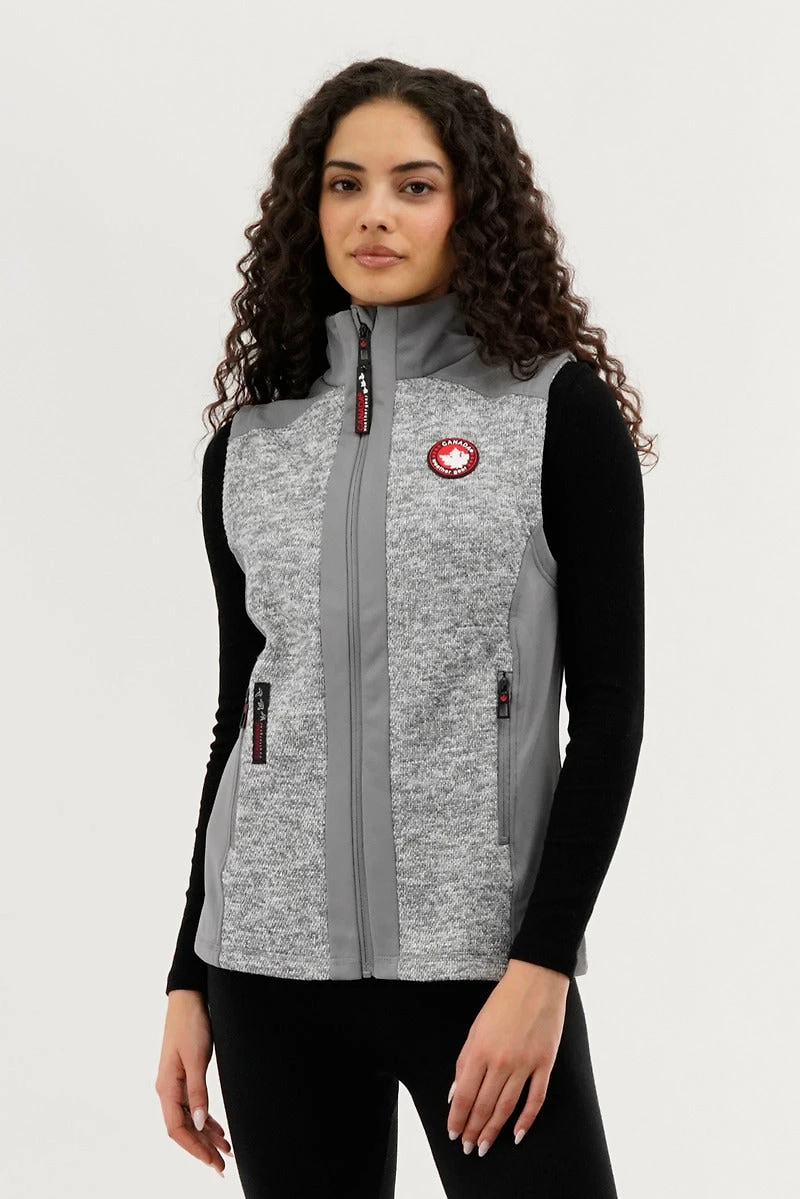 Canada Weather Gear Fleece Zip Up Vest - Grey