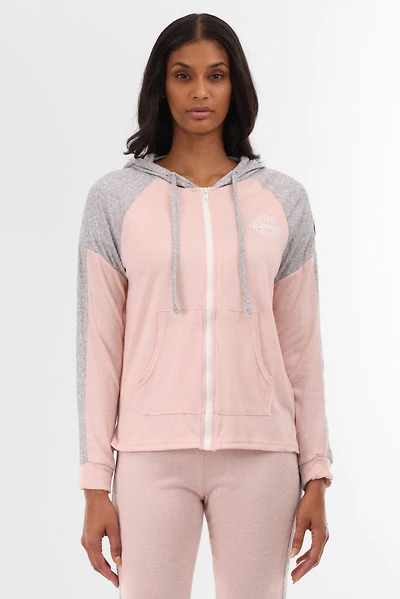 Lightweight Zip Up Hoodie - Pink