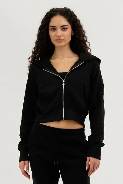 Fahrenheit Cropped Zip Up Hoodie