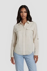 Collar Shirt With Two Front Pockets