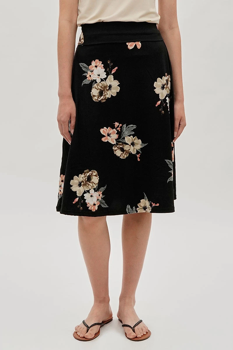 International INC Company Floral Fold Over Midi Skirt
