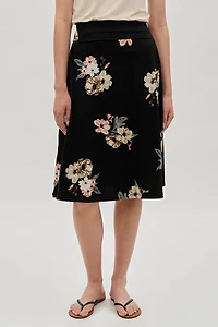International INC Company Floral Fold Over Midi Skirt