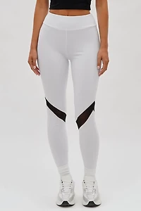 Super Triple Goose Mesh Detail Leggings - White