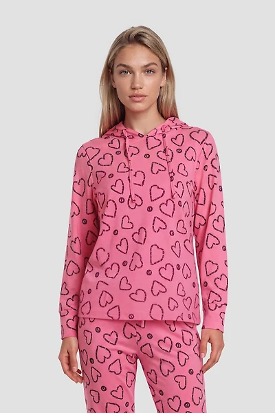 Long Sleeve Hoodie Pajama Top