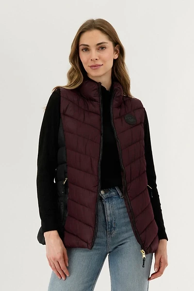 Canada Weather Gear Chevron Quilted Vest - Burgundy