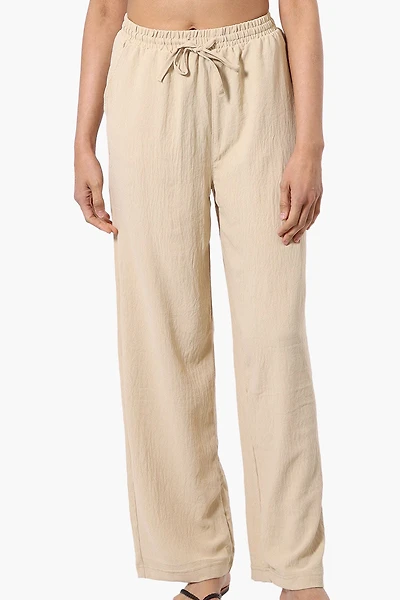 Stylexchange Vintage Solid Tie Waist Palazzo Pants