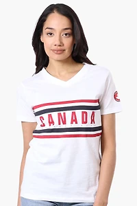 Canada Weather Gear Striped Chest Logo Print Tee