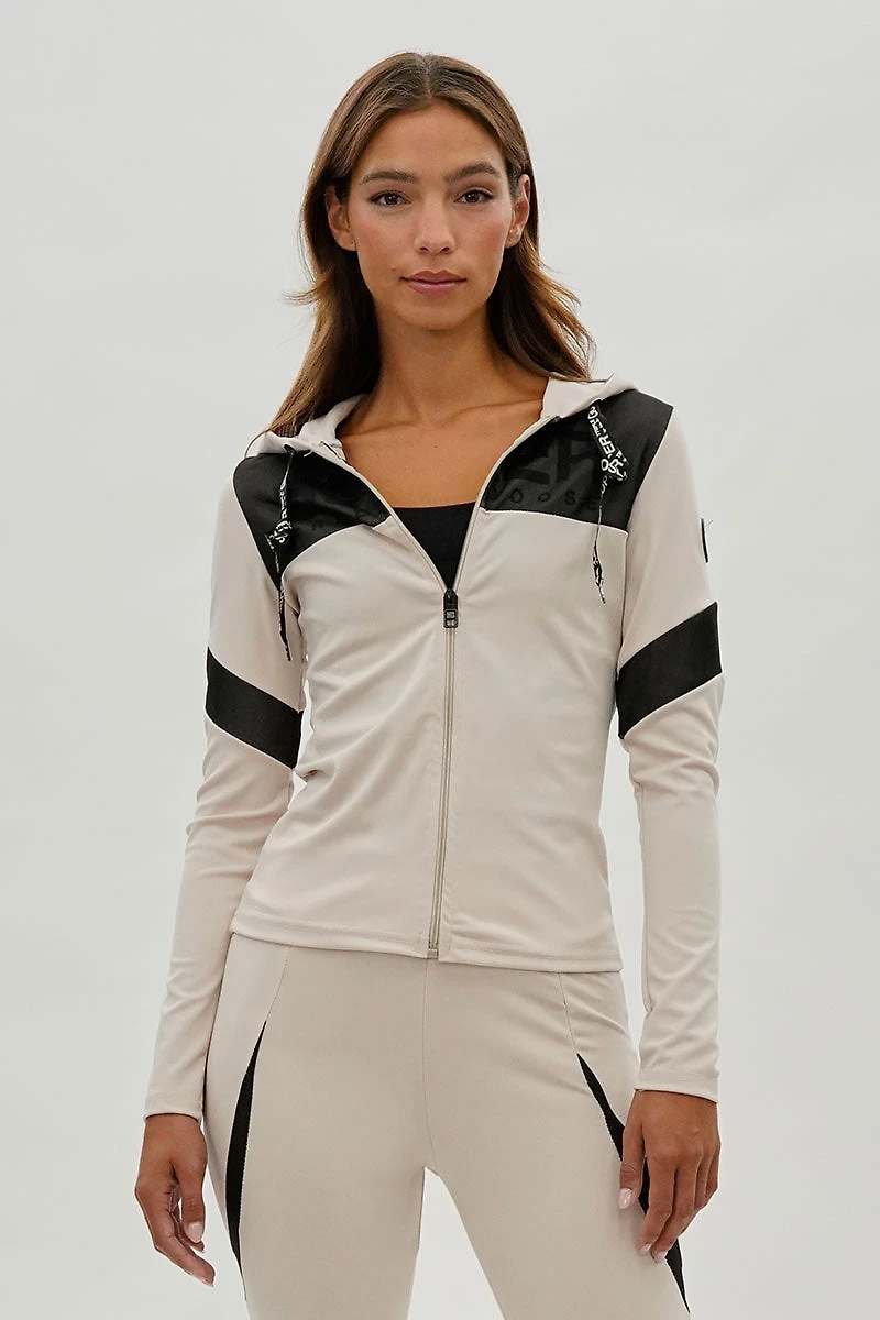 Super Triple Goose Zip Up Mesh Detail Hoodie