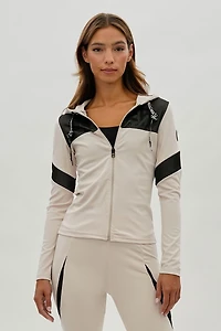 Super Triple Goose Zip Up Mesh Detail Hoodie